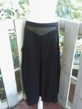 Vintage 90s Y2K Black  Gothicgirl romantic feminine Semi Sheer Maxi Skirt